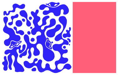 Creative cover design. Social media banner template. Editable mockup for stories, post, blog, sale promotion. Abstract modern blue shapes, line background for web mobile app. hand drawn. Horizontal