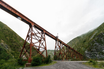 Fototapeta premium Iron bridge over the Toro river in Salta, Argentina