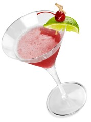 Fresh tasty colored cocktail with fruit