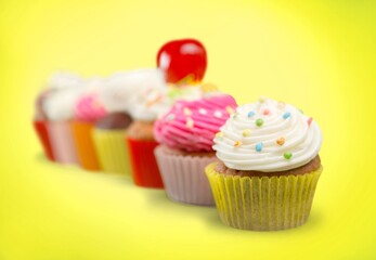 Tasty sweet donuts for Hanukkah on color background