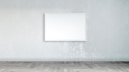 Mock up poster frame in modern interior background, living room, Scandinavian style, 3D rendering