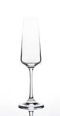 Empty champagne flute isolated over a white background with clipping path