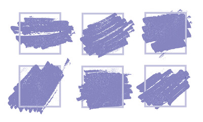 Abstract spot frame set in very peri color. Minimalist purple palette background