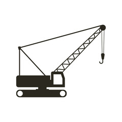 Truck crane icon on white background. Commercial transport.