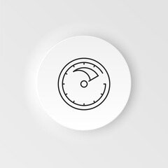 Fast time simple outline icon. Simple element time and timer speed neumorphic style vector icon