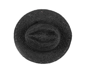 black straw hat isolated on white backgroun