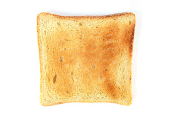 Single slice of toast bread isolated on white