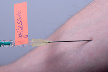 Impfung Fake gefälscht falsch - obrazy, fototapety, plakaty
