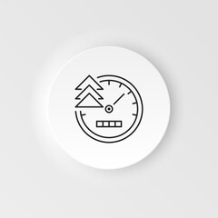Quick time icon. Fast deadline. Simple element time and timer speed neumorphic style vector icon