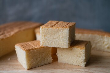 Vanilla butter chiffon sponge cake dessert menu bakery snack
