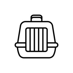 Pet transport bag thin line icon. Modern vector illustration of carrying equipment for cat or dog.