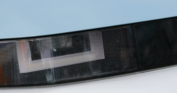 Close up shot of a modern LED car front turn signal.