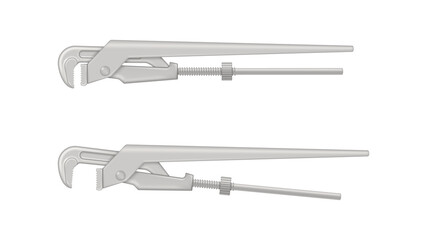 Gas wrench isolated on white background. Vector illustration.