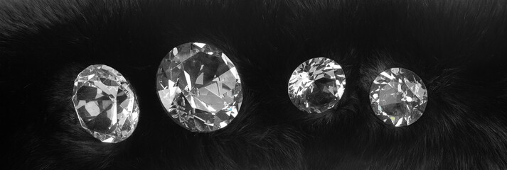 diamonds on a black fur background