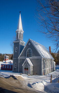 Nice little church on the Canadian countryside in the province of Quebec