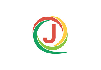 letter J rounded logo letter design vector image
