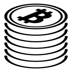 Bitcoin Flat Icon Isolated On White Background