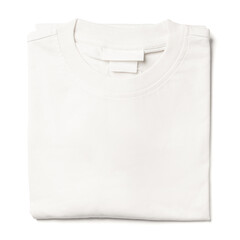 Folded white t-shirt isolated on white background