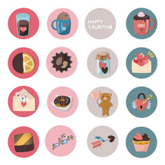 Happy Valentine's Day icon set
