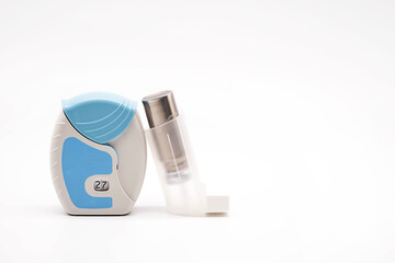 Different asthma inhalers. Aerosol for inhalation, treatment of bronchial asthma, COPD....