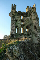 Ancient ruined English castle