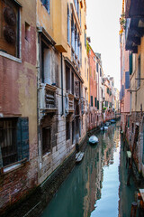Obraz na płótnie Canvas Of the the narrow canals of Venice city, Italy.