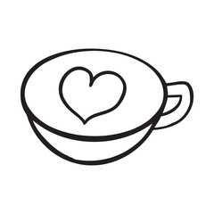Coffe Cup Heart Love Concept
