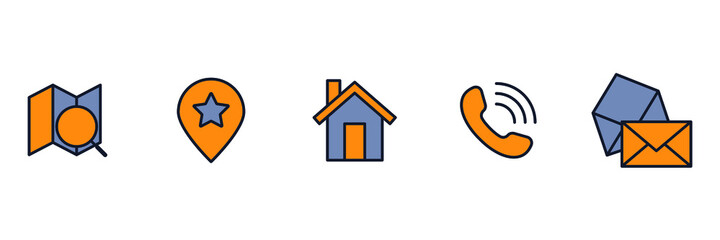 Contact us elements set icon symbol template for graphic and web design collection logo vector illustration