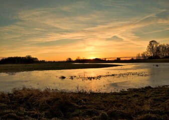 Sunset in the Valley of the Narew River.