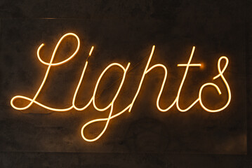 Neon Light Decoration in a dark room