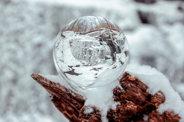 Winter Waterfall Crystal Ball
