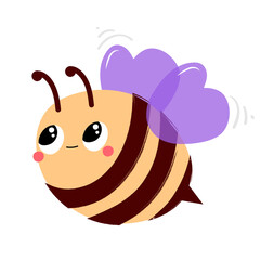 Cute baby bee in hand drawn style. Vector illustration