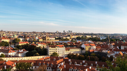 Prague at sunset. View from Prague Castle