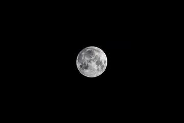 Fototapeta premium Full moon on a clear night sky without clouds
