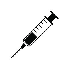 Syringe, injection icon vector, filled flat sign, solid pictogram isolated on white. Symbol, logo illustration. Pixel perfect.