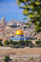 Naklejka premium The Dome of the Rock on the temple mount in Jerusalem, Israel