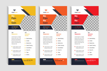 Gym rack card and dl flyer template
