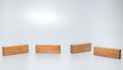 wooden block jenga on white background