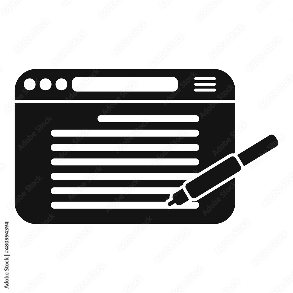 Poster web page writing icon simple vector. text message