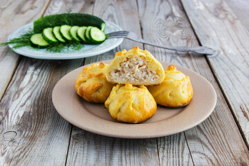 Russian traditional pies kurniki. © Olga