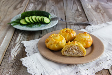 Russian traditional pies kurniki. © Olga