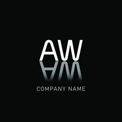  AW Letter Logo  Design Template vector. W A logo design, and icon.