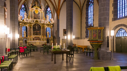 Fototapeta na wymiar Blasiuskirche, Hann.Münden Innenansicht