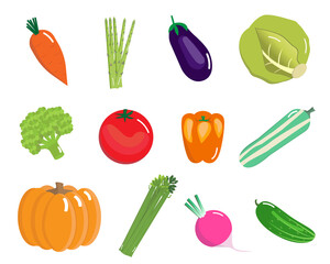 Set of vegetables vector illustration for design