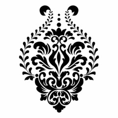 Damask central element isolated. Vector damask illustration.