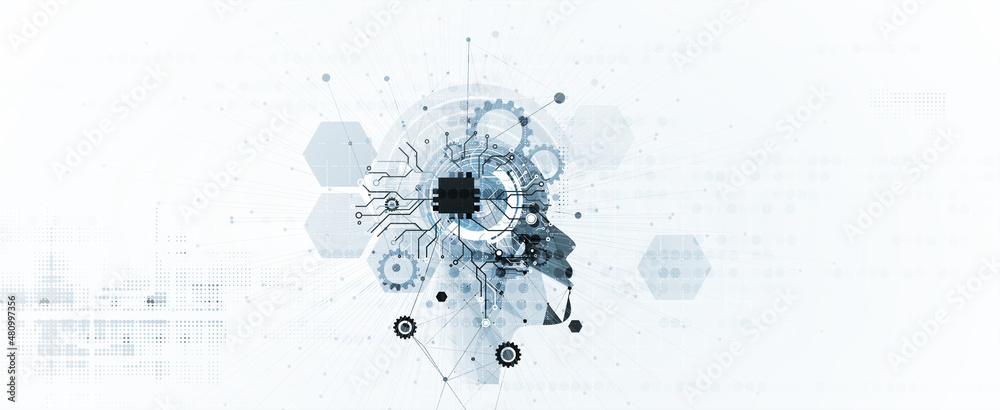 Aufkleber conceptual technology illustration of artificial intelligence