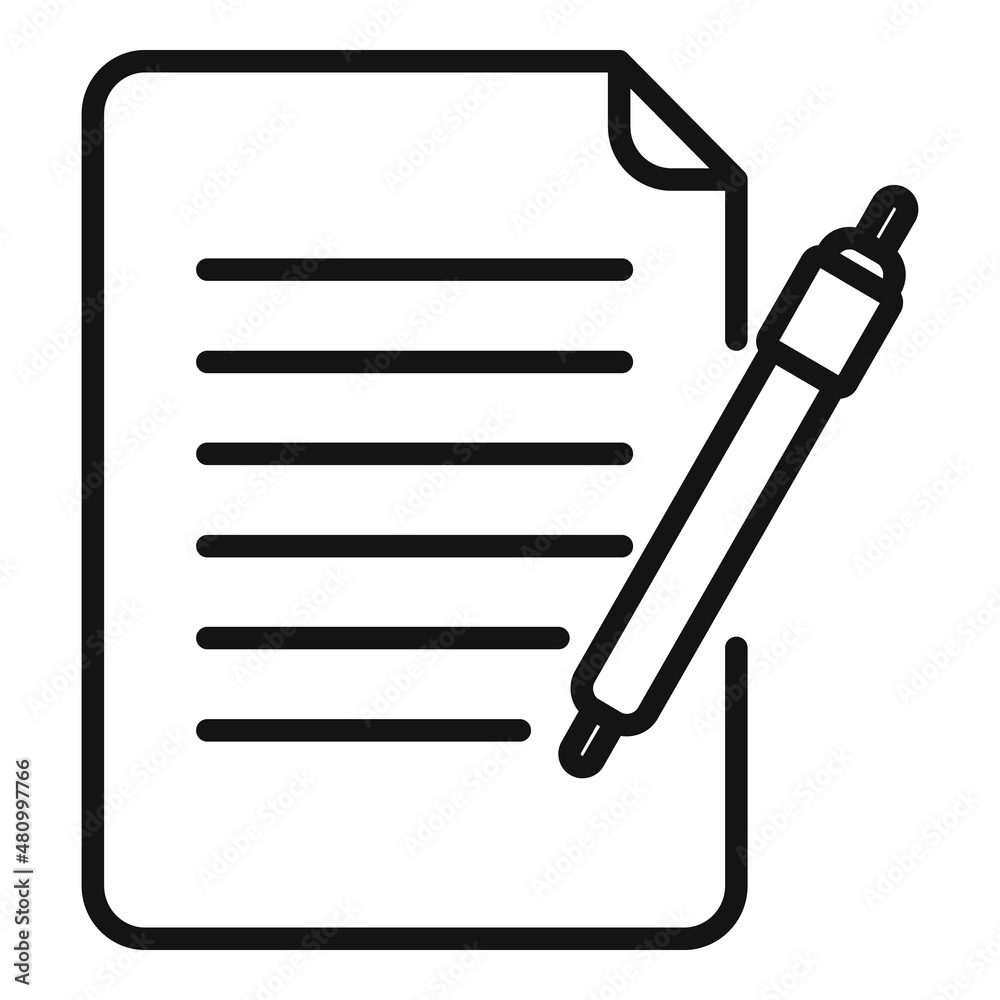 Poster writing paper icon outline vector. text message