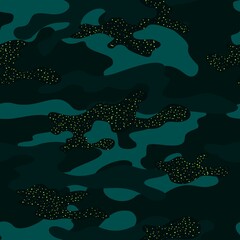 
Vector camouflage pattern, trendy modern dark blue background