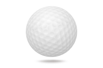 Golf ball isolated on white background, full depth of field, clipping path. Traditional white golf...