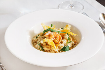 italian risotto with shrimps and fish